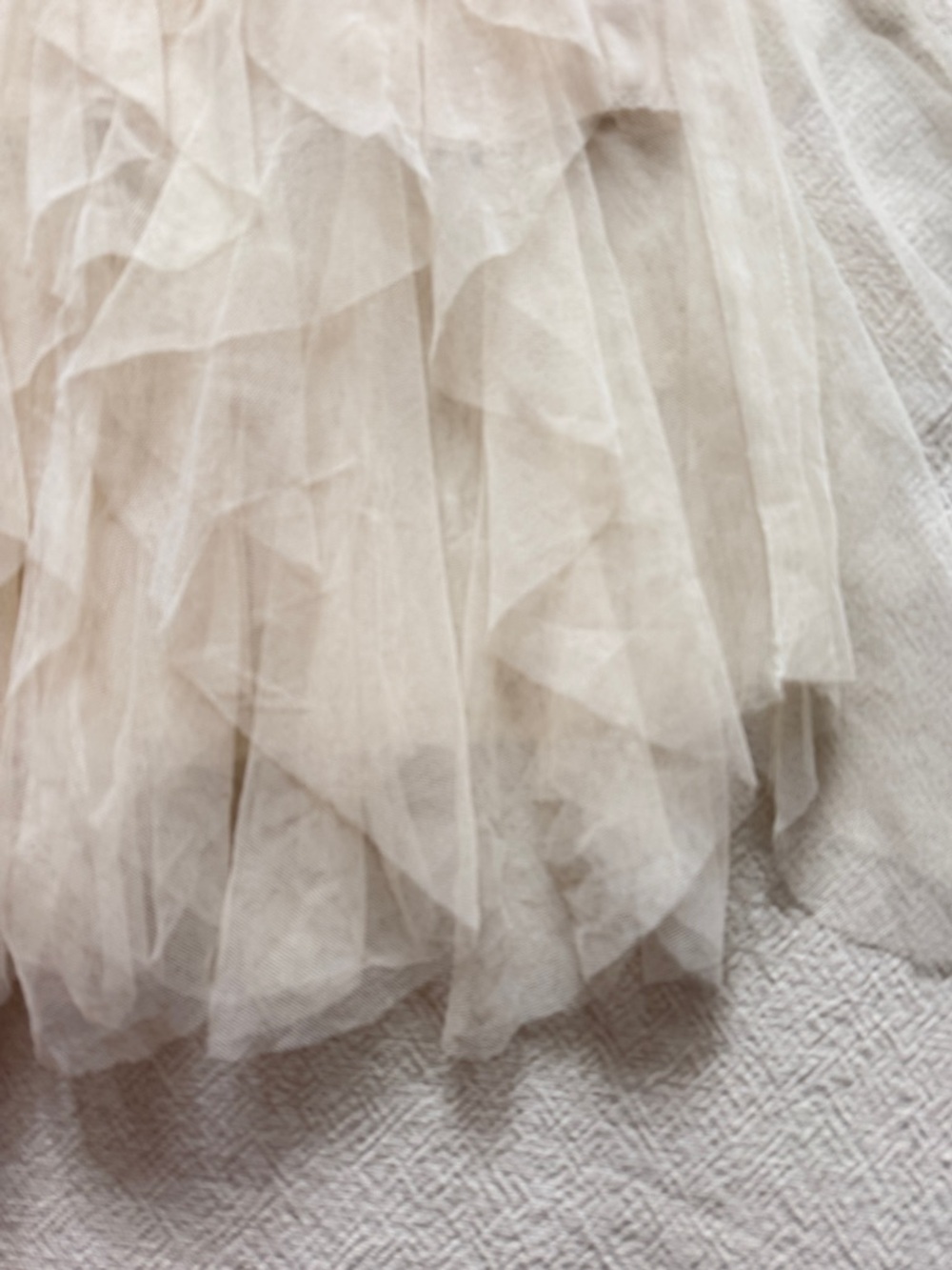 Chicwish Cream Tulle Waterfall Ruffles Crochet Dress S/M Festival Boho Summer - Picture 3 of 7